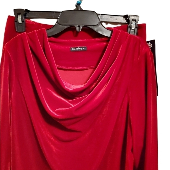 Bentley Arbuckle red velvet NWT size 10 top and skirt - Picture 3 of 14